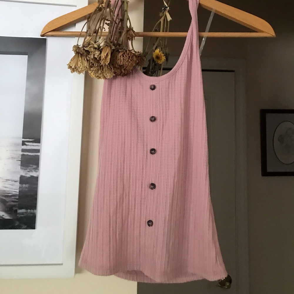 Pale Link Cotton Halter Tank